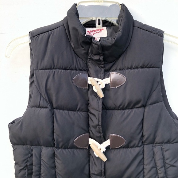 Arizona Jeans Black Puffer Vest Size Small - Picture 2 of 8